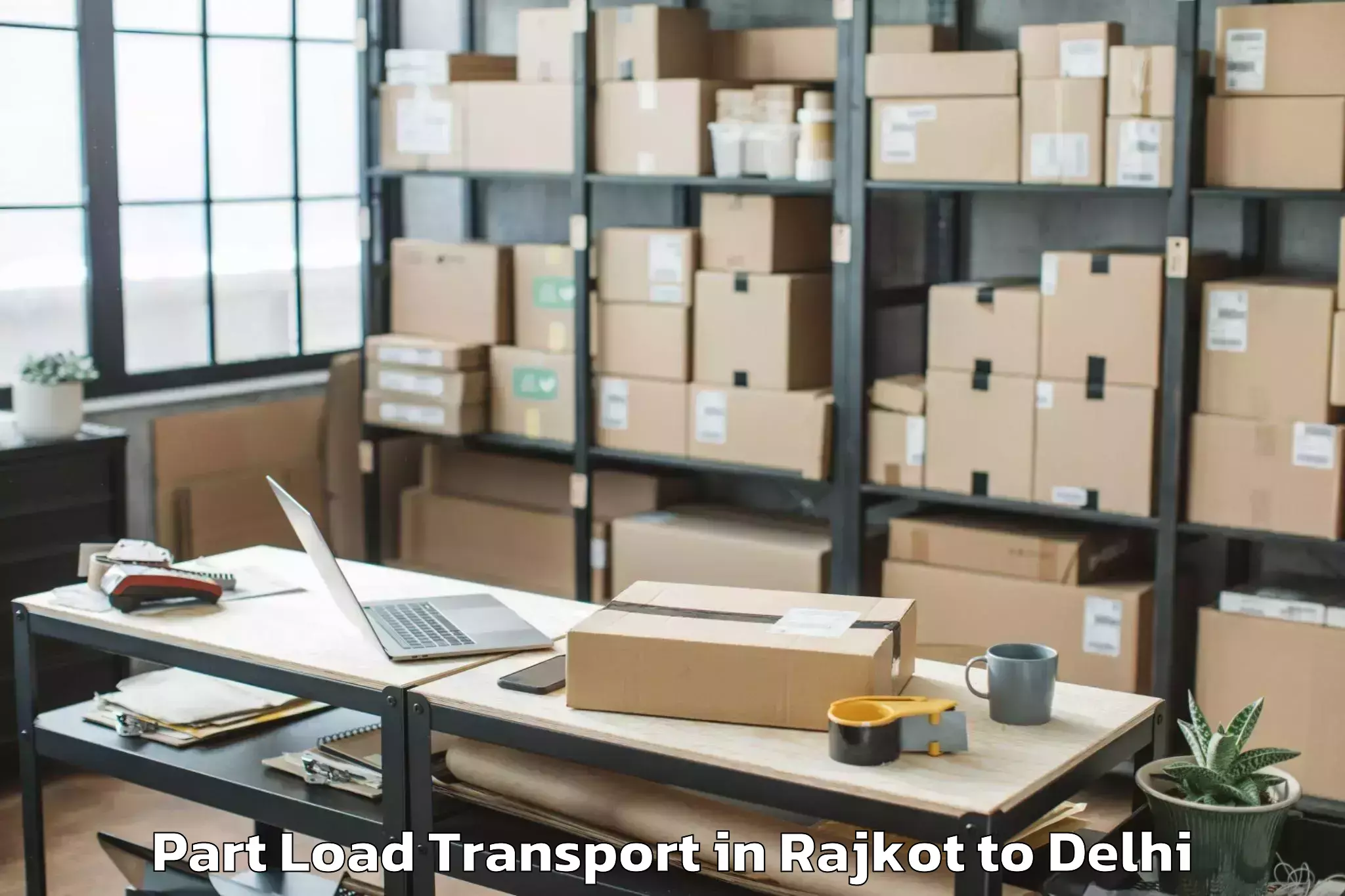 Trusted Rajkot to Westend Mall Delhi Part Load Transport